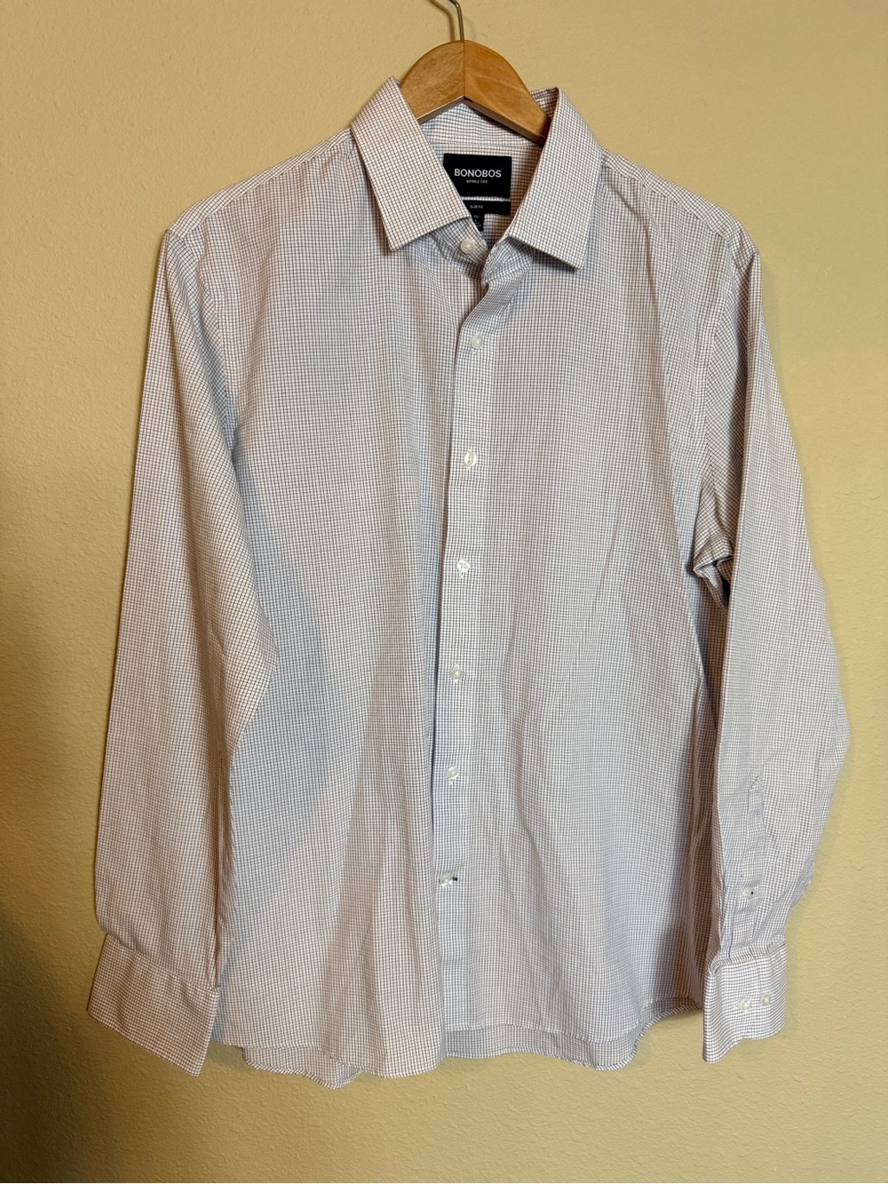 Bonobos Men’s Long-Sleeve Dress Shirt - Navy and burgundy plaid